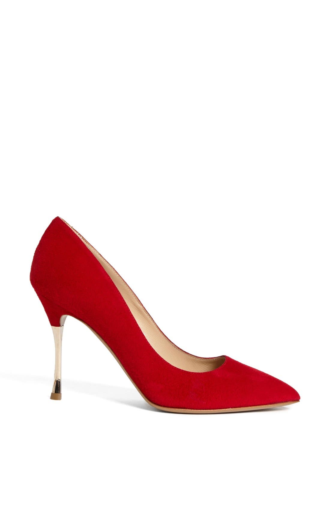 Suede Mirror Heel Pump, Alternate, color, BEET RED