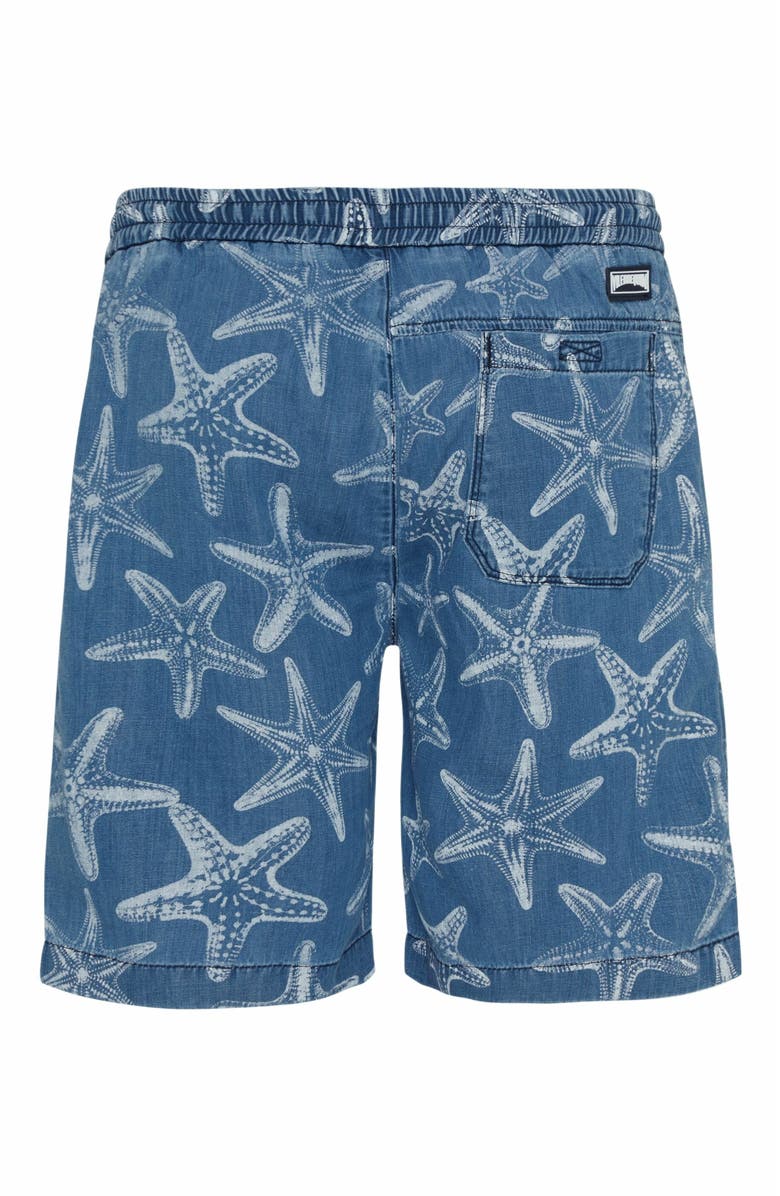 Vilebrequin Men's Starfish Light Printed Denim Bermuda Shorts, Alternate, color, Bleach Denim W4
