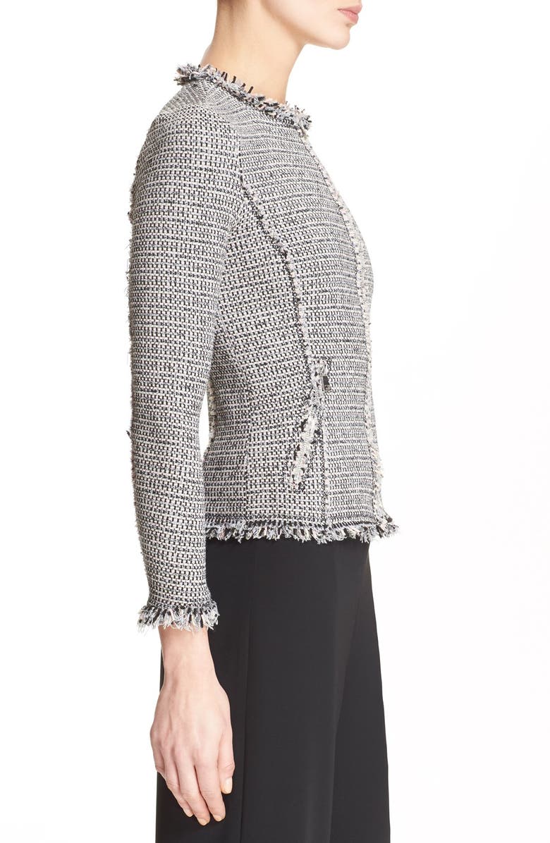 Rebecca Taylor Zip Front Tweed Jacket, Alternate, color, 