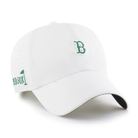 Men's '47 White Boston Red Sox Elevated Greens Clean Up Adjustable Hat
