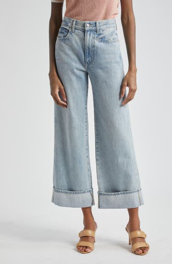 Veronica Beard Taylor Cropped Wide-leg Jeans In Airway Cloud