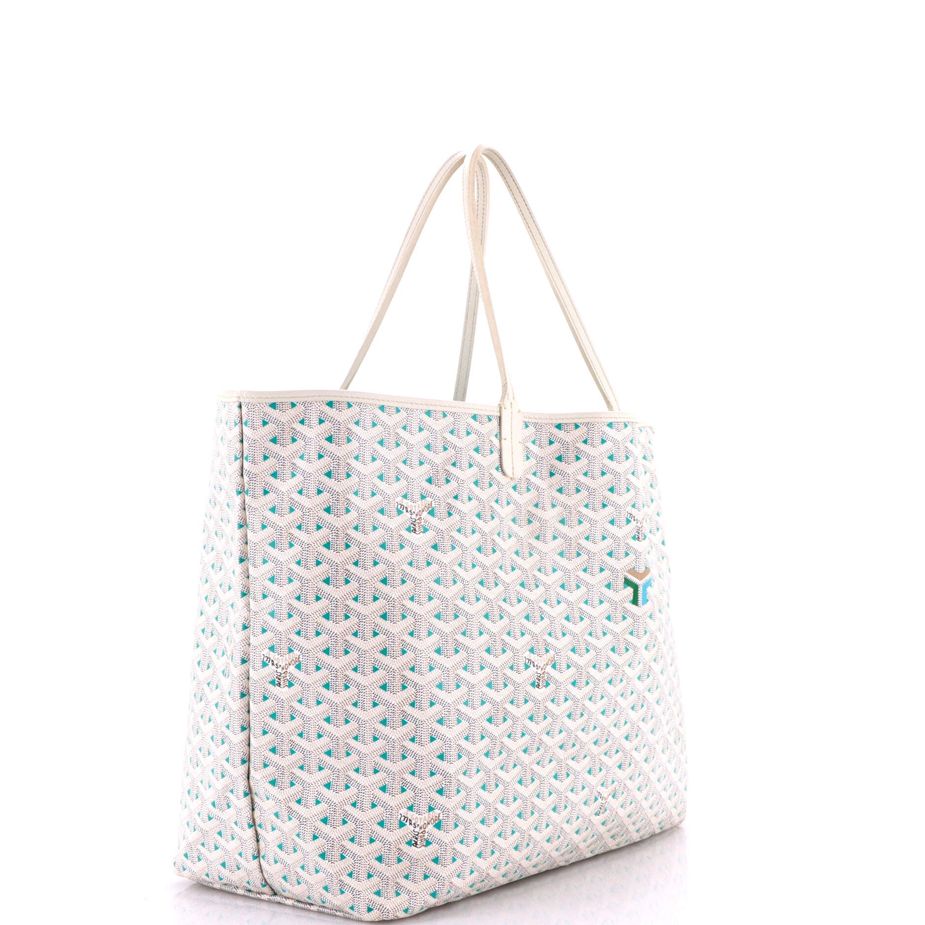 Pre-Owned Goyard Saint Louis Tote Claire Voie Coated Canvas GM, Alternate, color, White