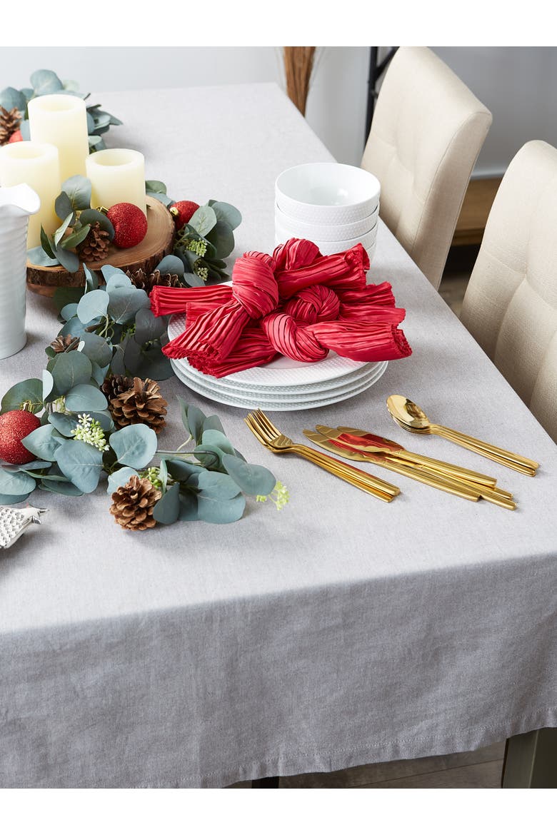 Red Satin Knot Napkin Set/6, Alternate, color, Red