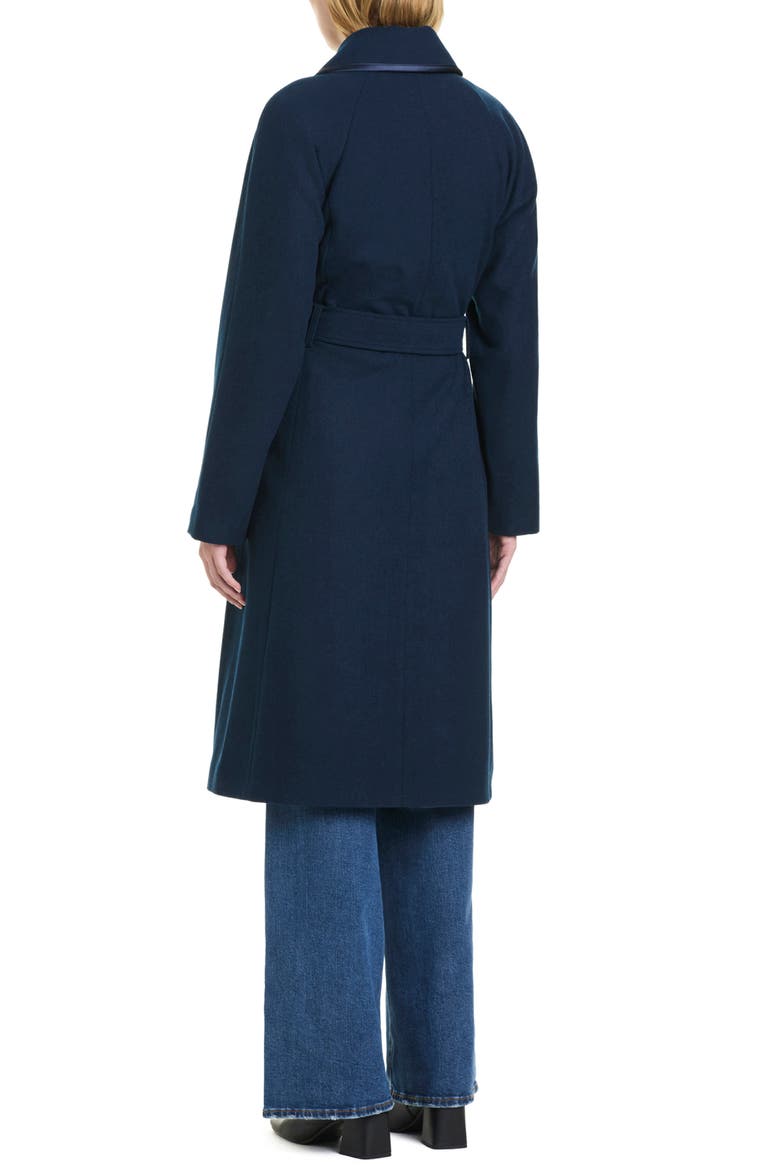 Belted Wool Blend Maxi Coat, Alternate, color, PARISIAN NAVY