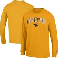 Champion Men's Champion  Gold West Virginia Mountaineers Arch Over Logo Long Sleeve T-Shirt
