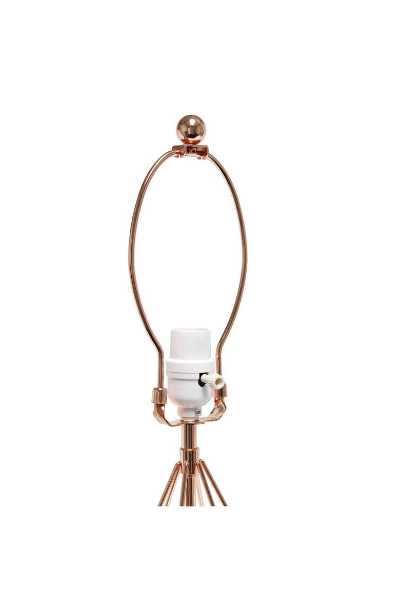 LALIA HOME Geometric Rose Gold Wired Table Lamp with Fabric Shade, Alternate, color,