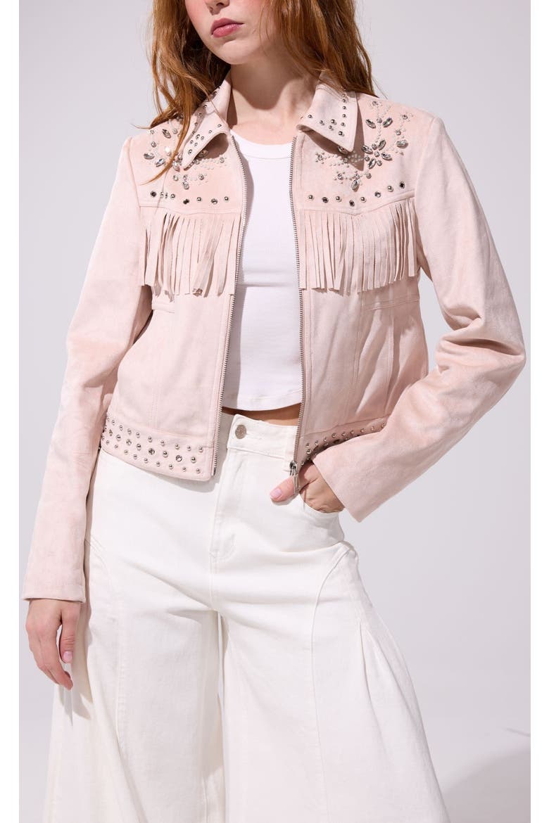 Finlee Fringe Jacket, Main, color, BLUSH