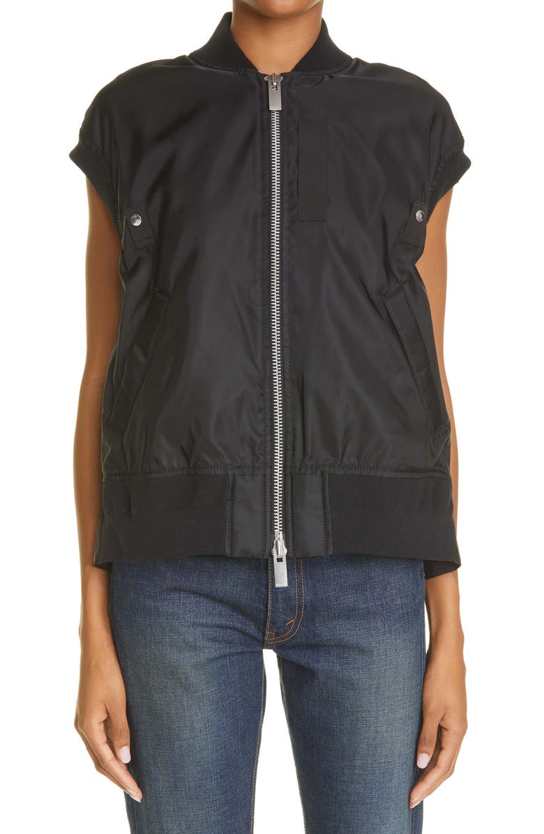 Sacai Twill Knit Nylon Vest, Main, color,