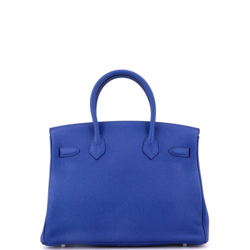 Pre-owned Hermes Hermes Birkin Handbag Blue Togo With Palladium Hardware 30 In Blue