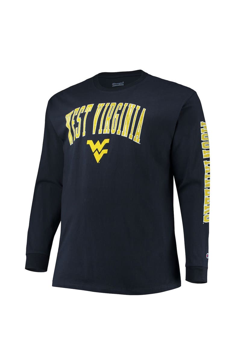 Champion Men's Champion Navy West Virginia Mountaineers Big & Tall 2-Hit Long Sleeve T-Shirt, Alternate, color, 