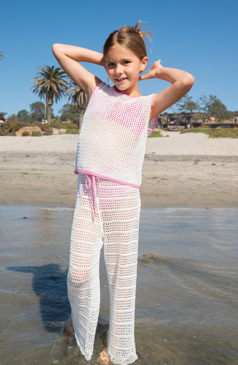 PQ SWIM Kids' Chloe Two-Piece Cover-Up Set, Alternate, color, White