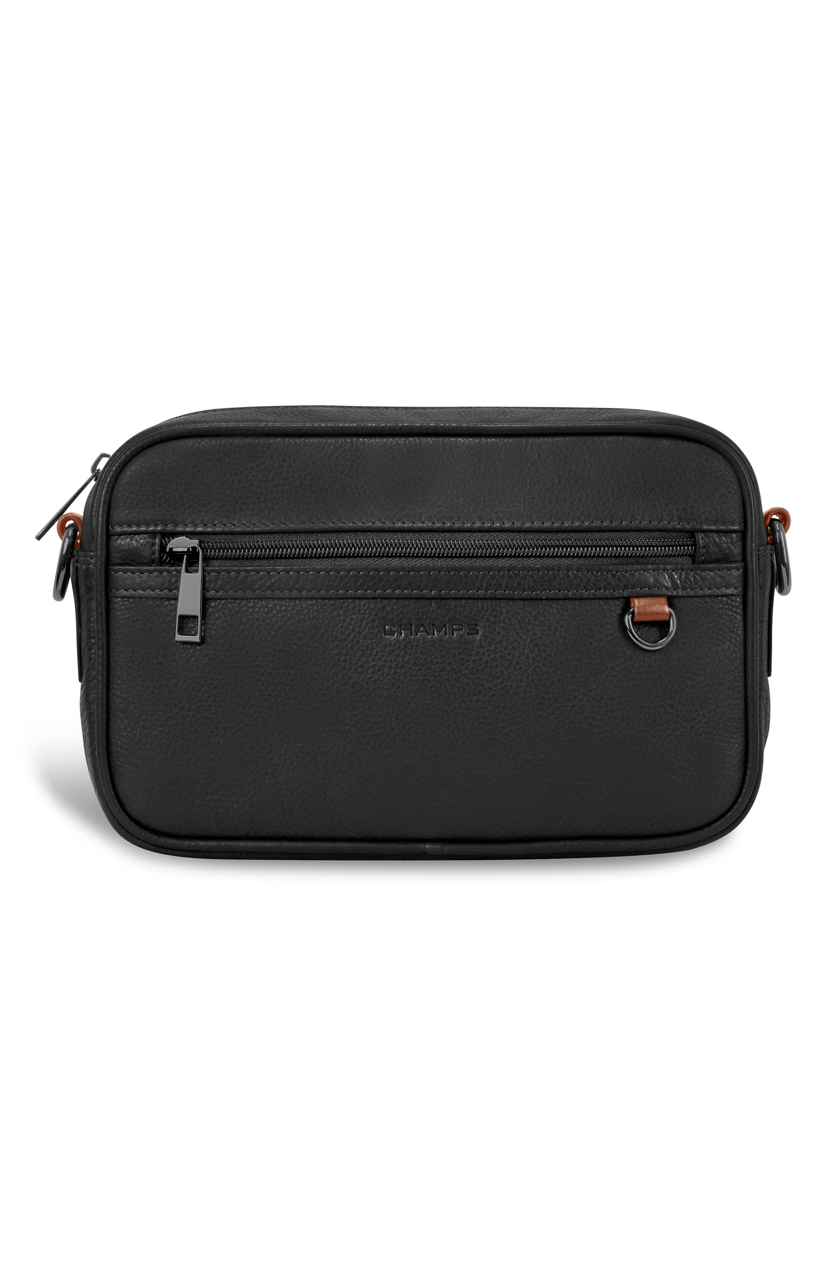CHAMPS Onyx Water Resistant Crossbody Bag, Alternate, color, Black