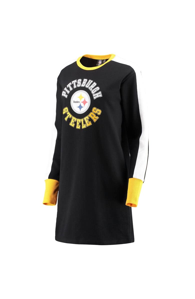G-III 4HER BY CARL BANKS Women's G-III 4Her by Carl Banks Black Pittsburgh Steelers Hurry Up Offense T-Shirt Dress, Alternate, color, 