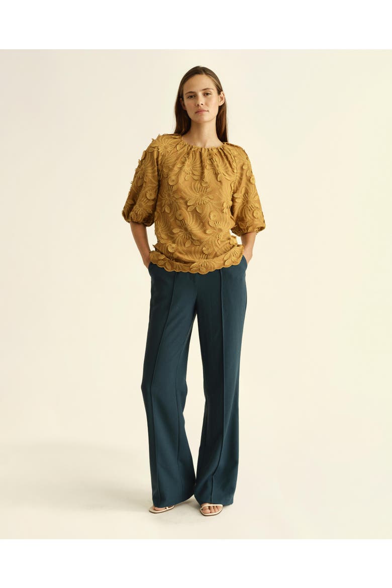 Wesley Crepe Pant, Alternate, color, Deep Teal