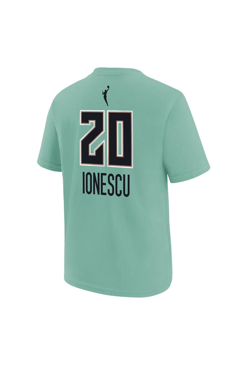 Youth Nike Sabrina Ionescu Mint New York Liberty Rebel Edition Name & Number T-Shirt, Alternate, color, Mint