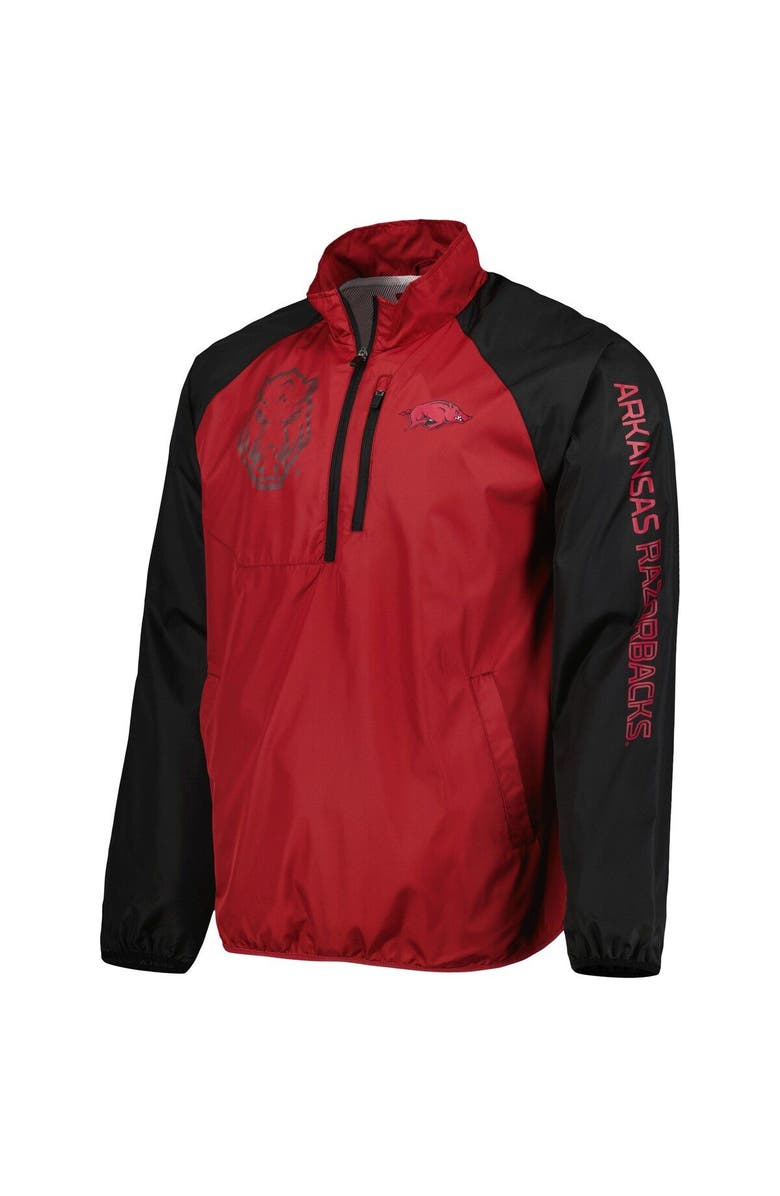 G-III SPORTS BY CARL BANKS Men's G-III Sports by Carl Banks Cardinal/Black Arkansas Razorbacks Point Guard Raglan Half-Zip Jacket, Alternate, color,