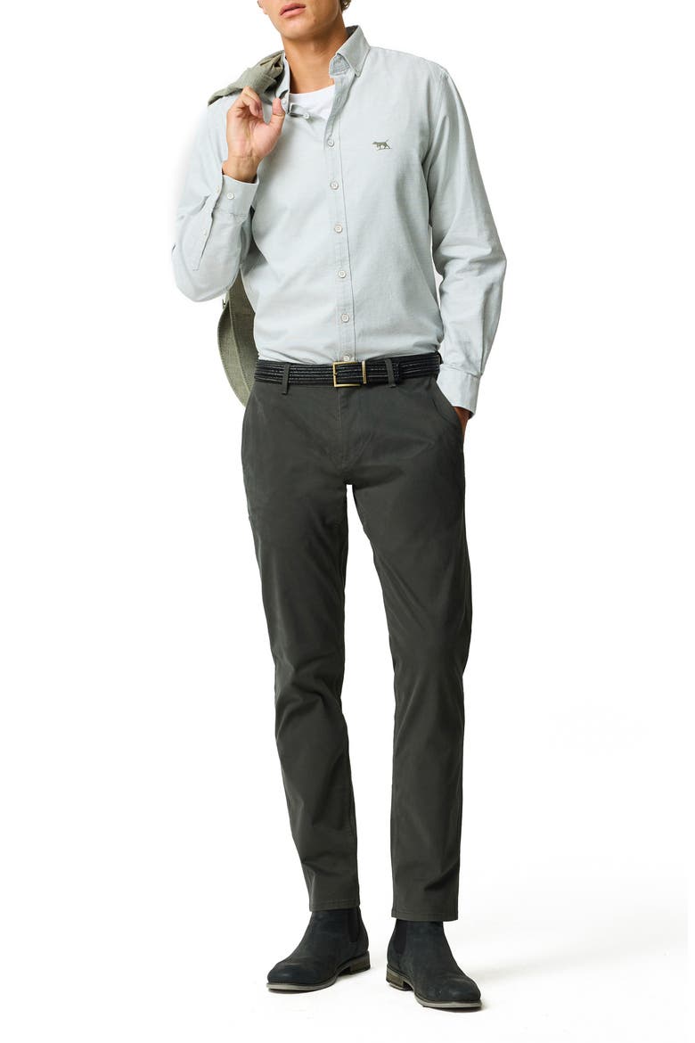 Oxford Crossings Sports Fit Cotton Dobby Button-Down Shirt, Alternate, color, FERN