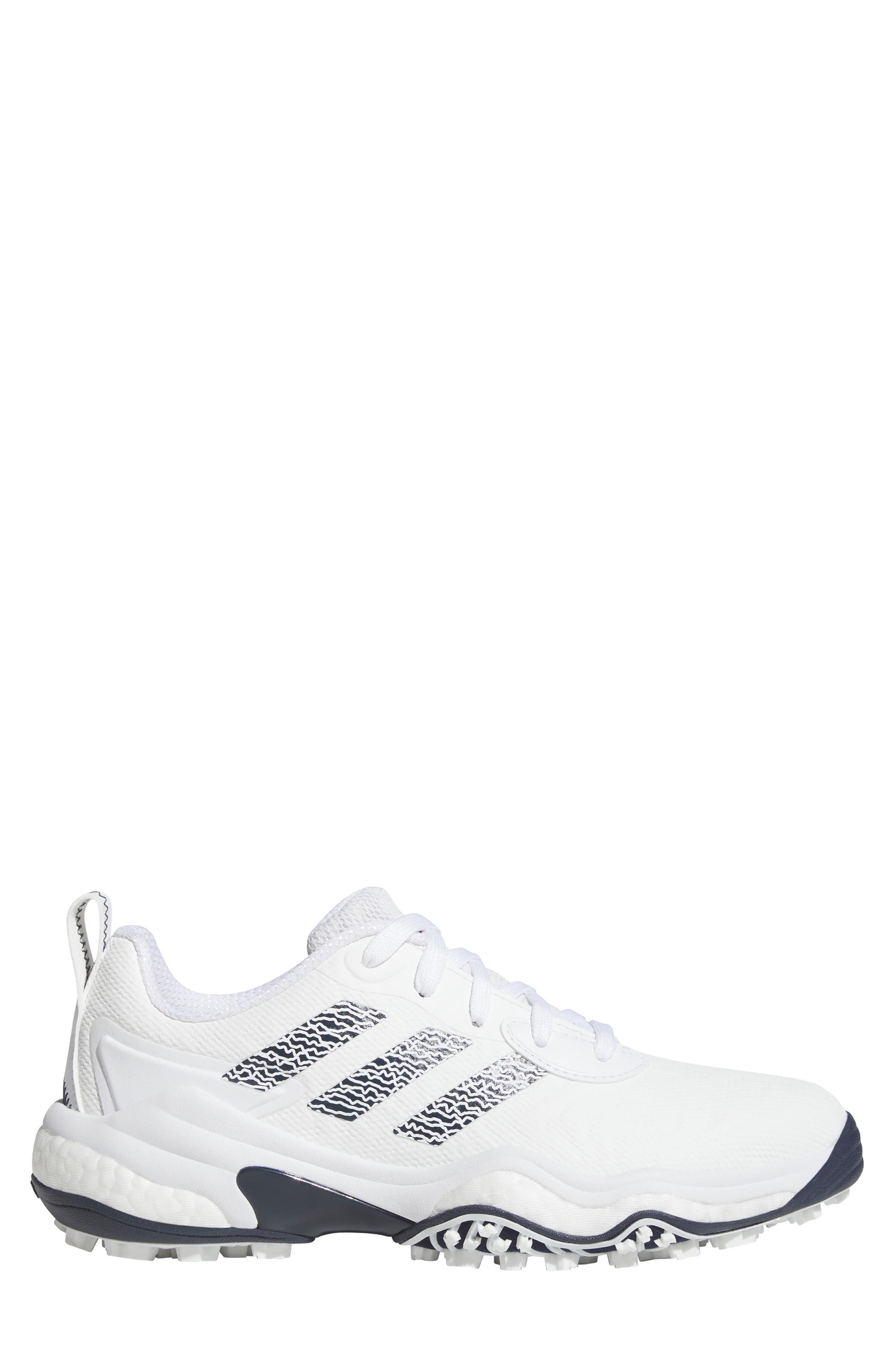 adidas Codechaos 25 Waterproof Spikeless Golf Shoe, Alternate, color, White/ Navy/ White