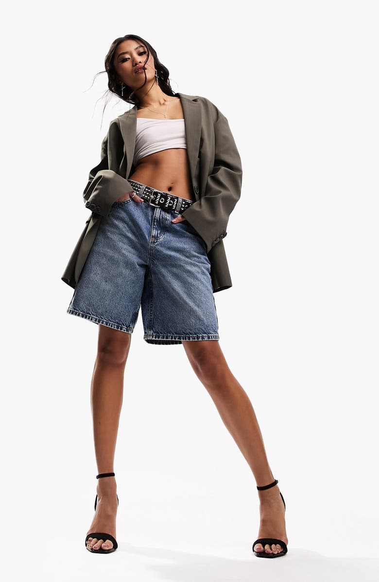 ASOS DESIGN Denim Bermuda Shorts, Main, color, 