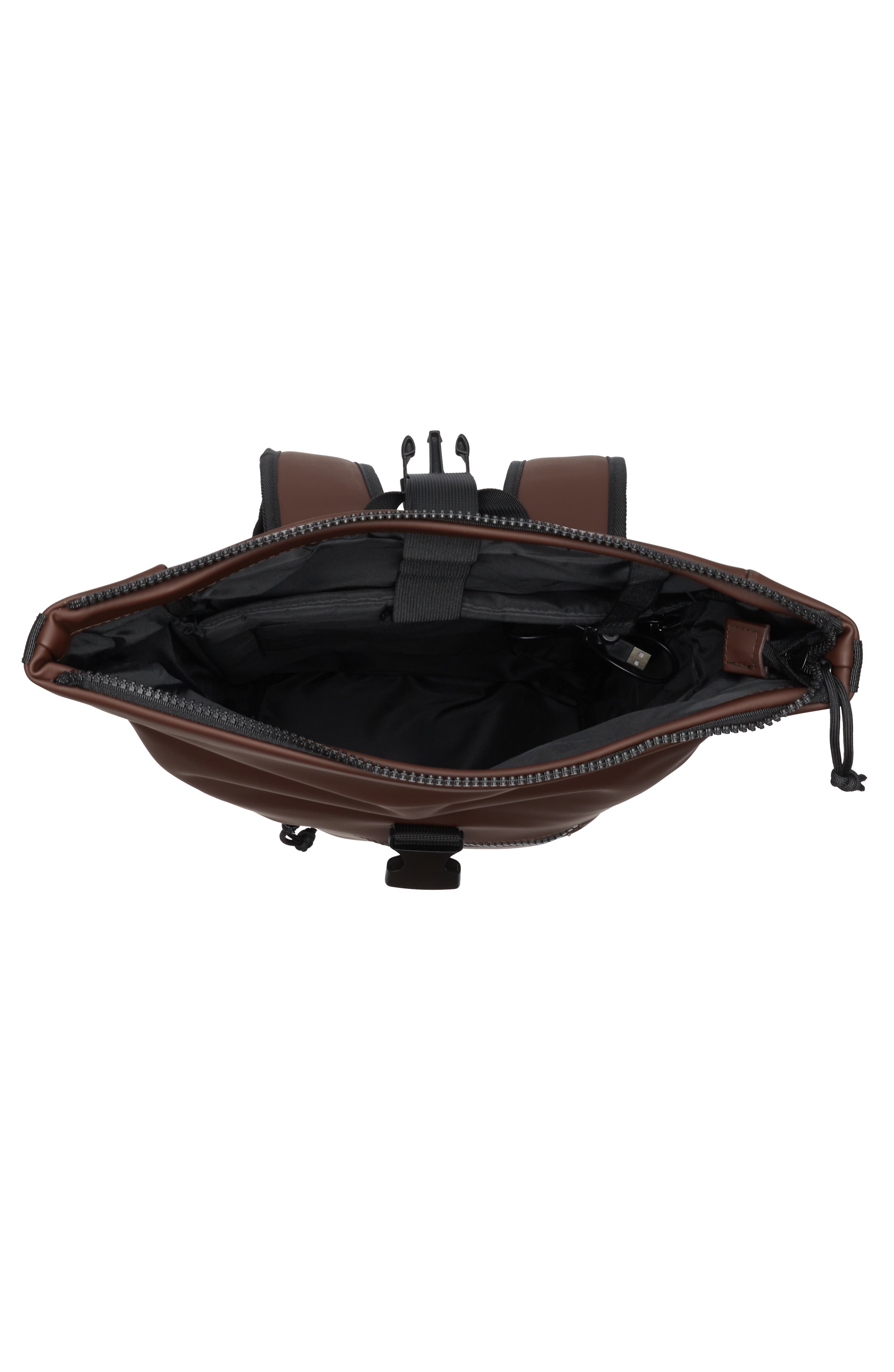 Roll Top Backpack, Alternate, color, BROWN