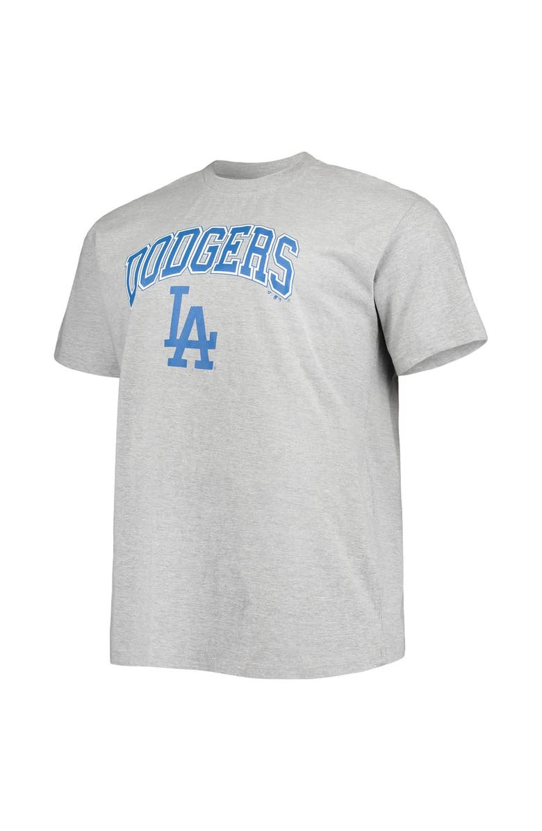 FANATICS Men's Fanatics Branded Heathered Gray Los Angeles Dodgers Big & Tall Secondary T-Shirt, Alternate, color,