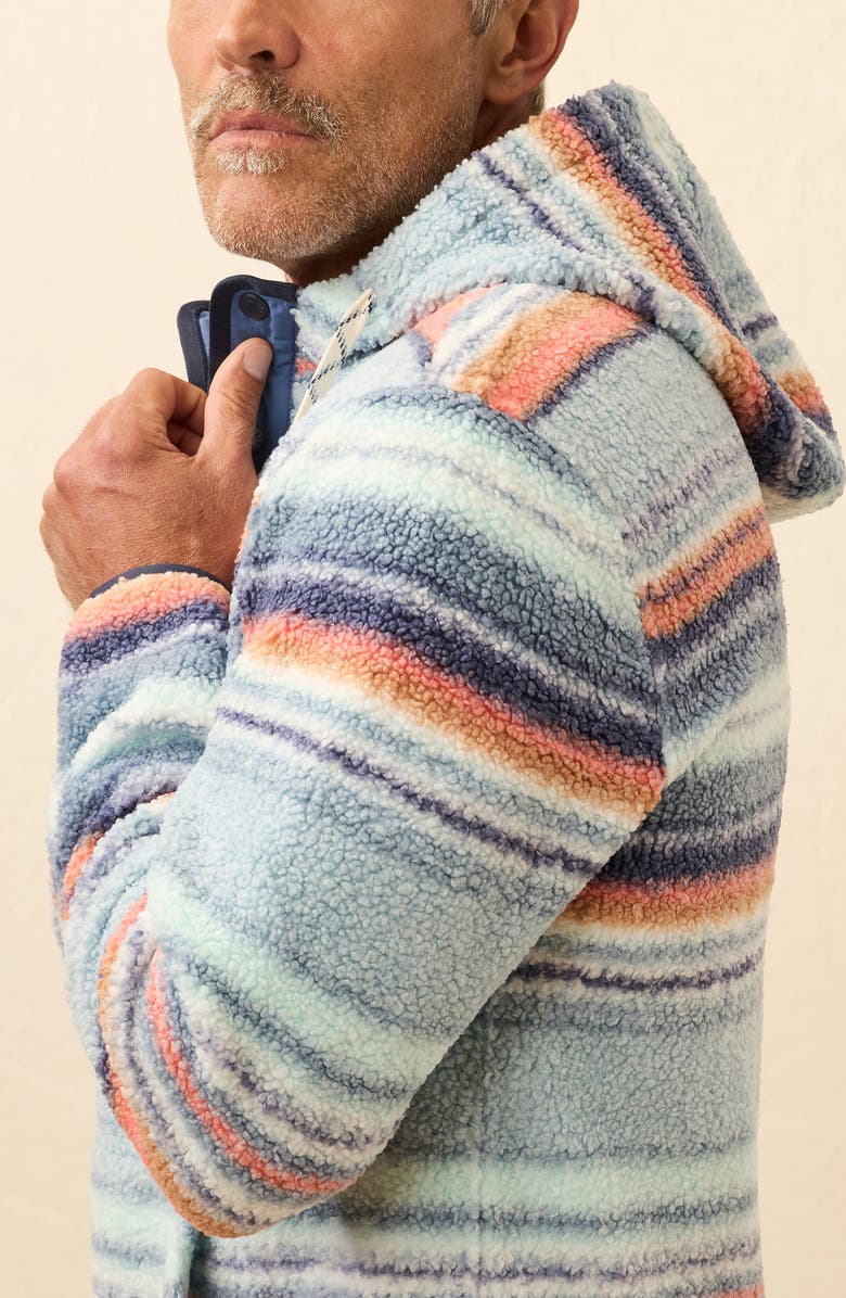 Faherty High Pile Fleece Hoodie, Alternate, color, Island Sunrise