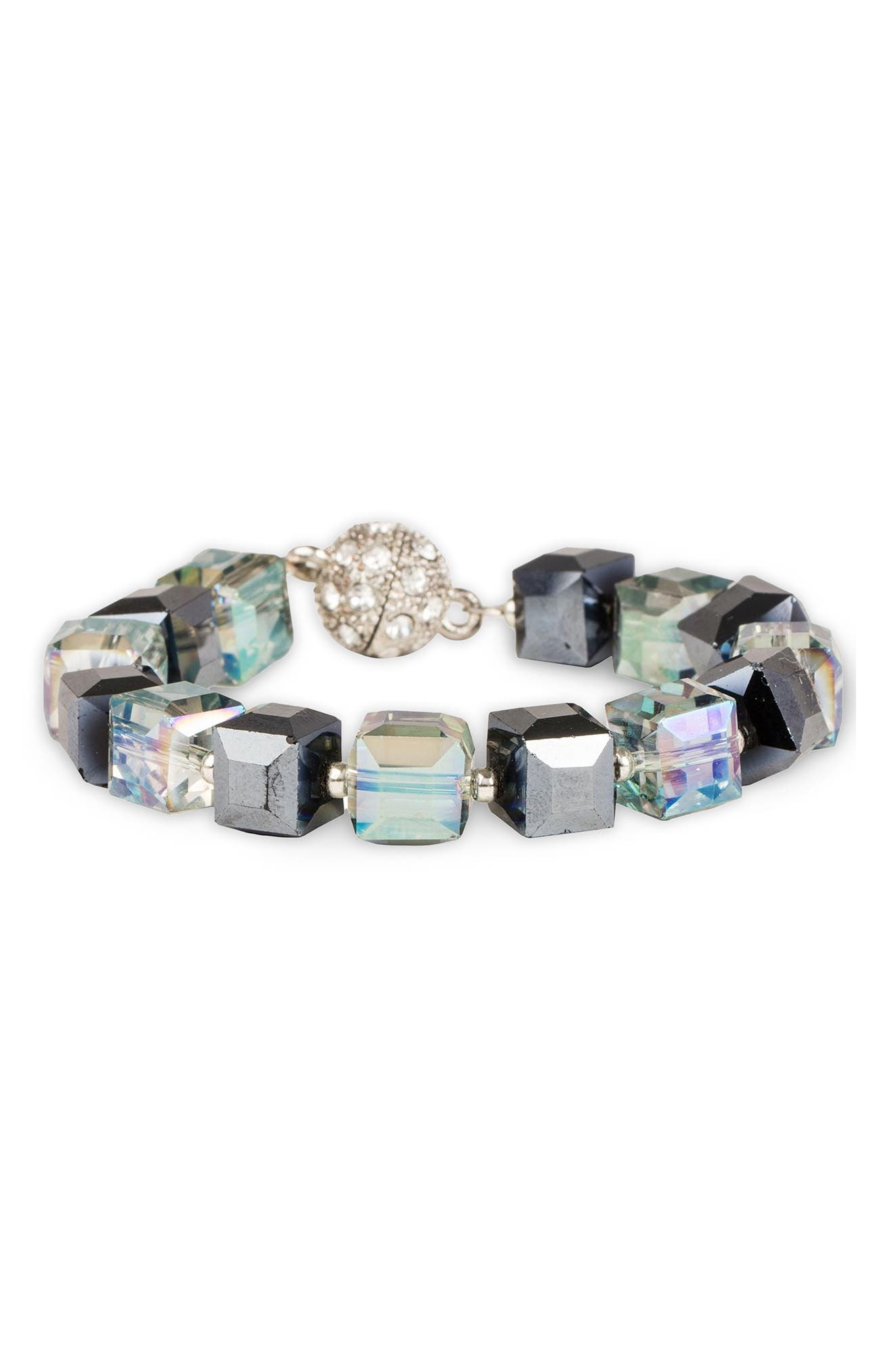 Glass Cube Beaded Bracelet