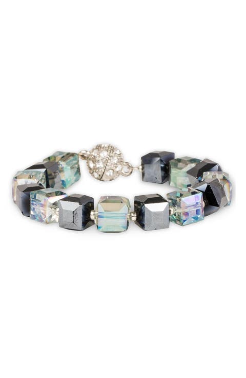 Glass Cube Beaded Bracelet