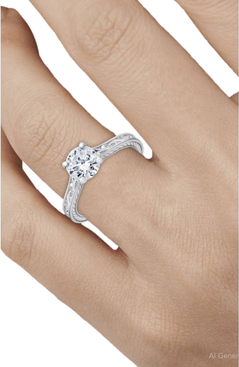 Bliss Diamond 1 1/4Ct Round Vintage Solitaire Lab Grown Diamond Engagement Ring 14k Gold, Alternate, color, 