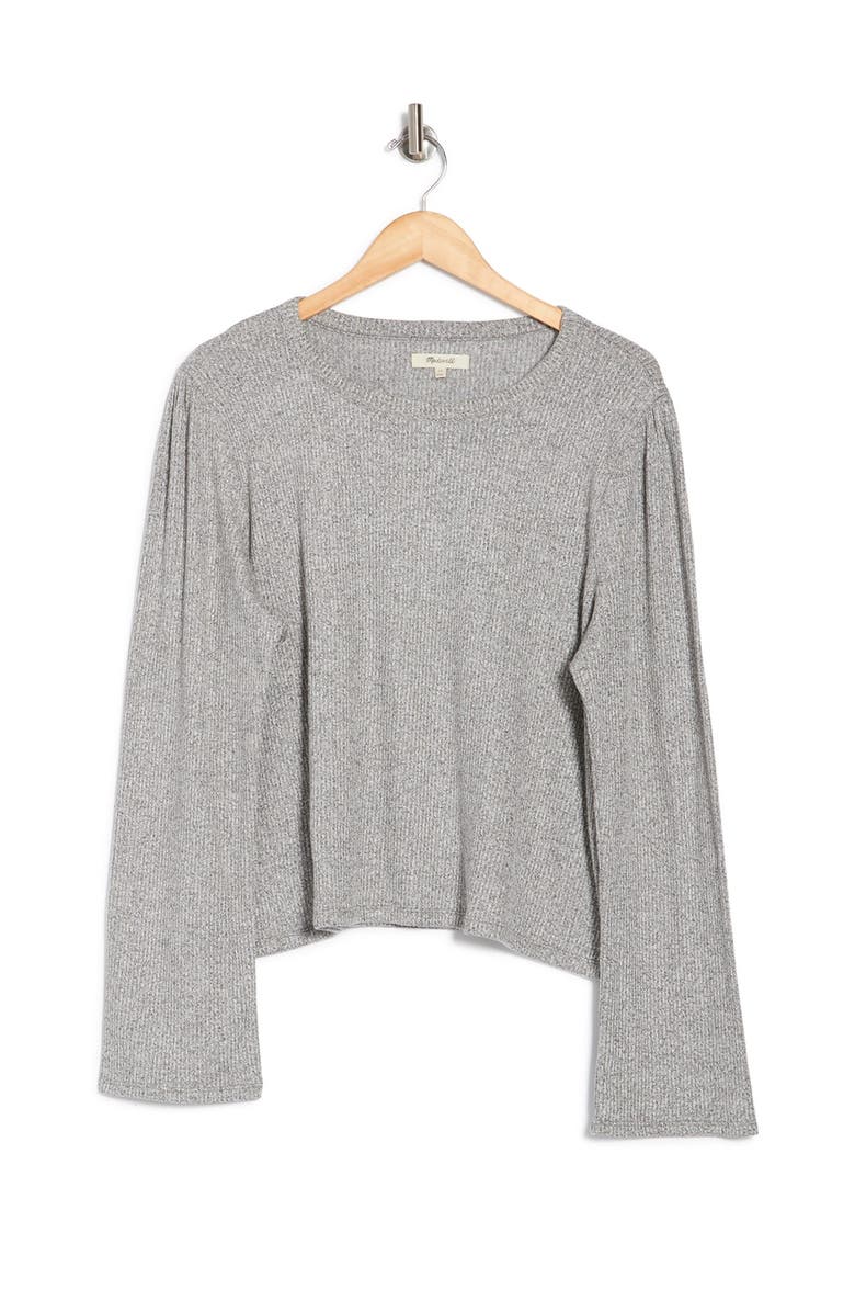 Madewell Rib Gathered Sleeve Top, Alternate, color,