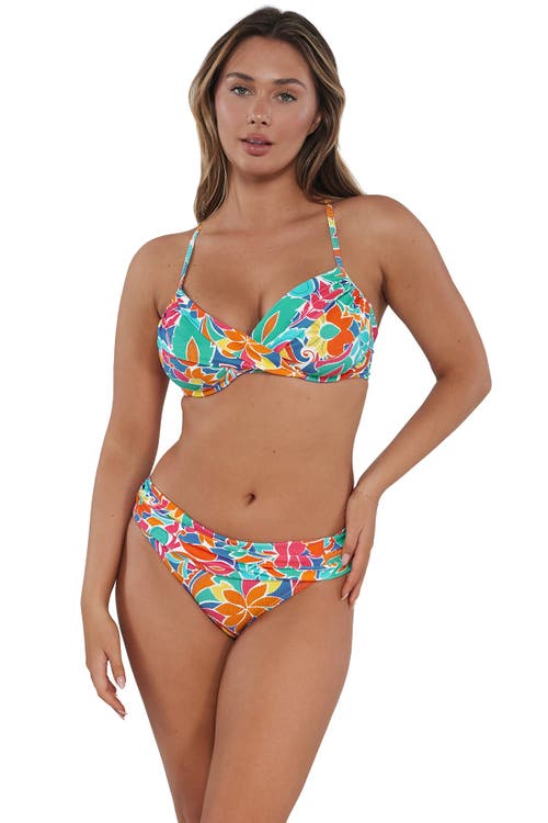 Sunsets Unforgettable Bikini Swim Bottoms In Festive Floral Sandbar Rib