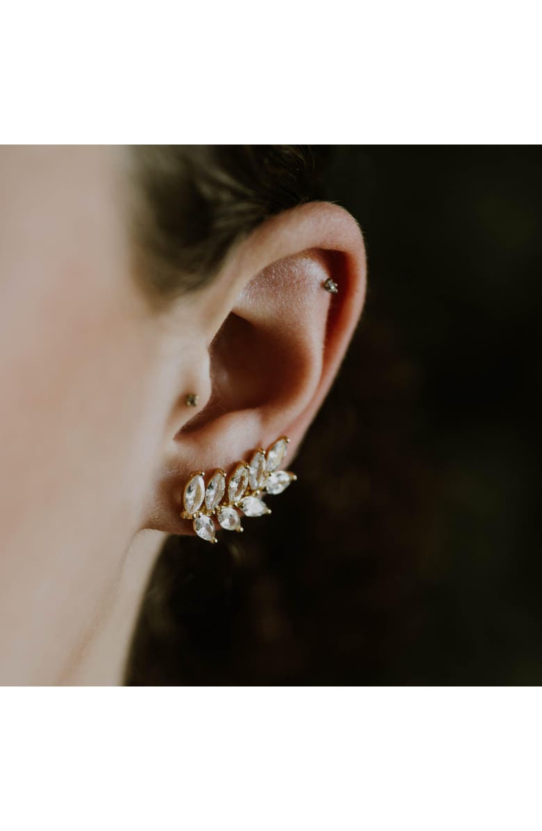 Ivy & Pearl Co. Luxe Marquise Bridal Earrings, Alternate, color, Clear Crystals