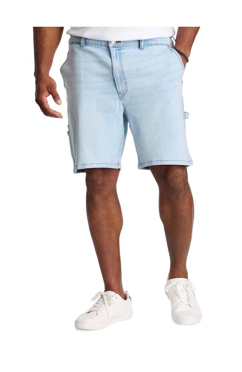 True Nation by DXL Big & Tall Relaxed-Fit Carpenter Denim Shorts, Alternate, color, Woodsmoke
