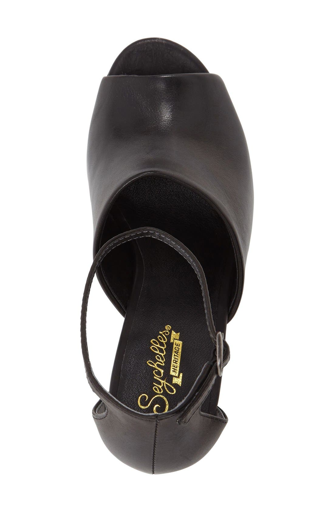 Ankle Strap Platform Sandal, Alternate, color, BLACK LEATHER