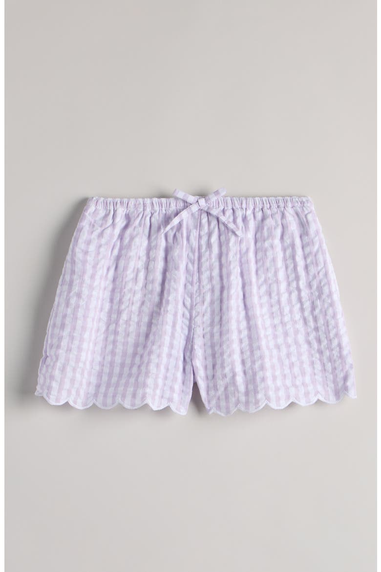 Kids' Gingham Seersucker Shorts, Main, color, PURPLE SECRET MAE GINGHAM
