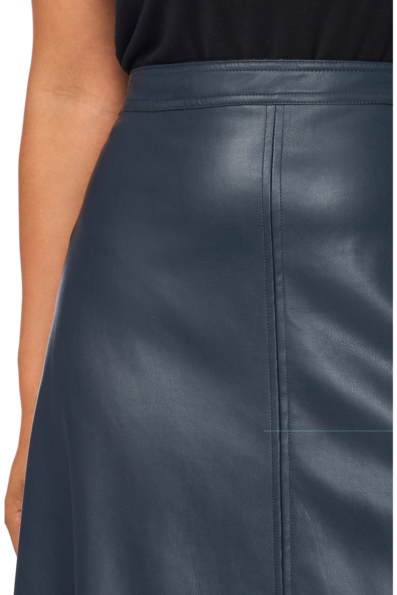 Faux Leather Center Seam Maxi Skirt, Alternate, color, RICH NAVY