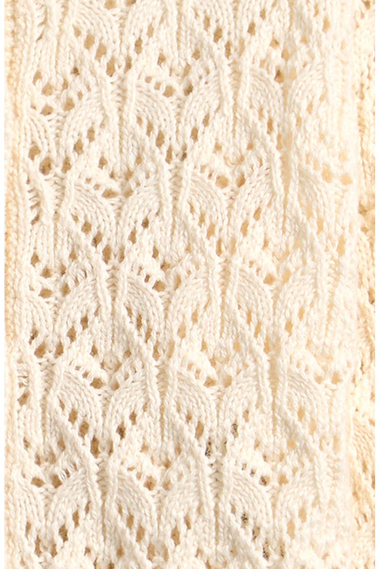 Open Stitch Cotton Cardigan, Alternate, color, CREAM