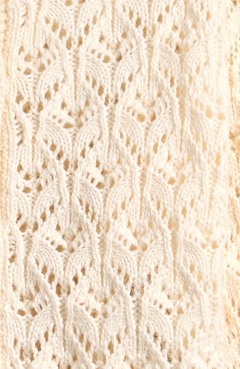 Little Planet Open Stitch Cotton Cardigan, Alternate, color, Cream