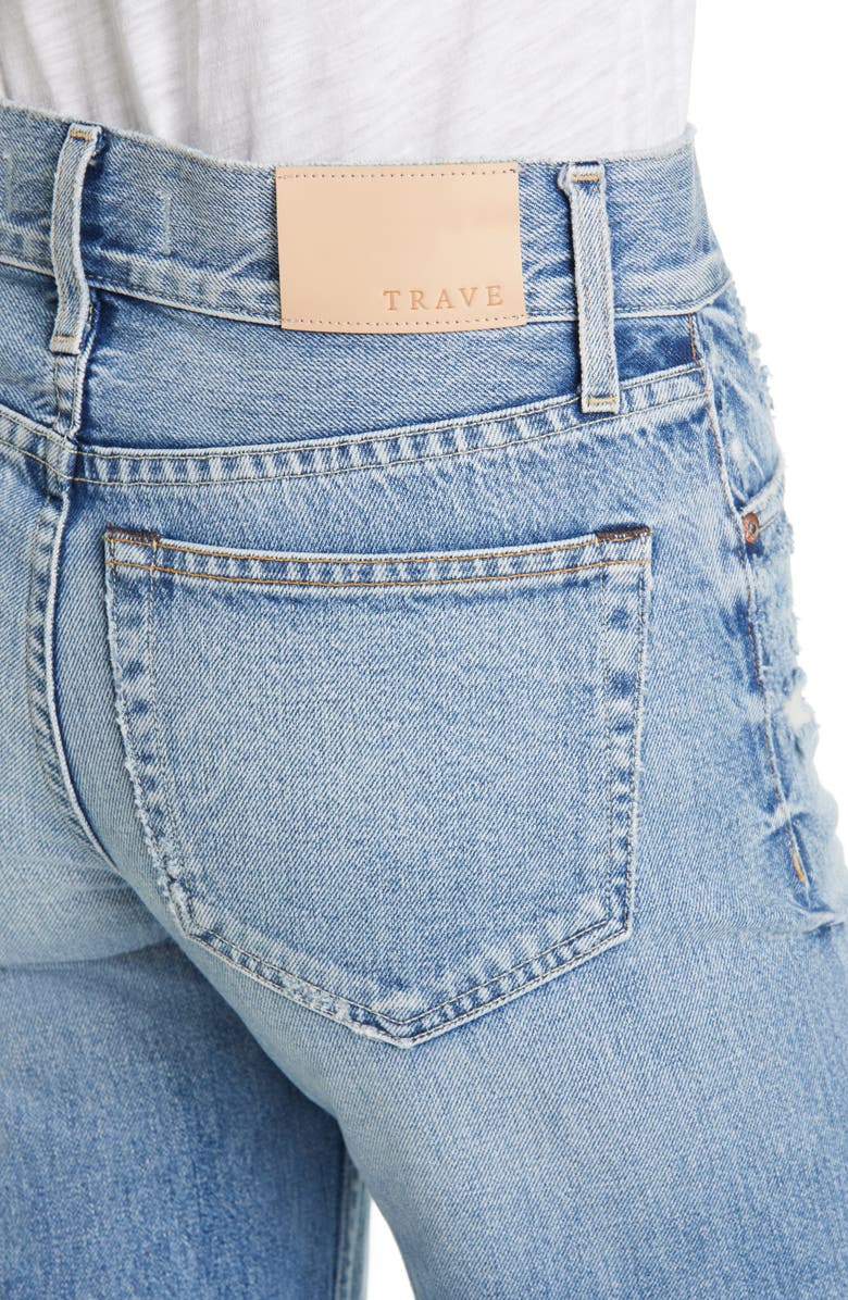 TRAVE Audrey Ripped High Waist Wide Leg Crop Jeans, Alternate, color, 