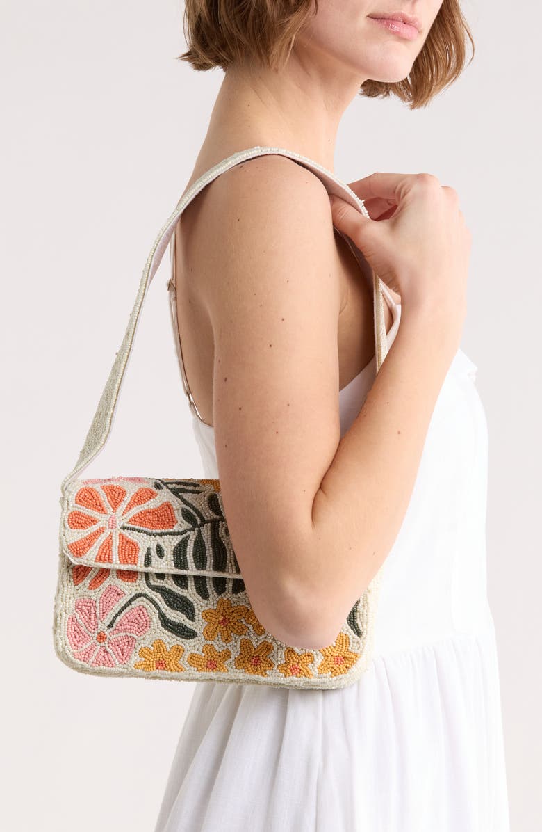 Collection XIIX Floral Beaded Shoulder Bag, Alternate, color, Ivory Multi