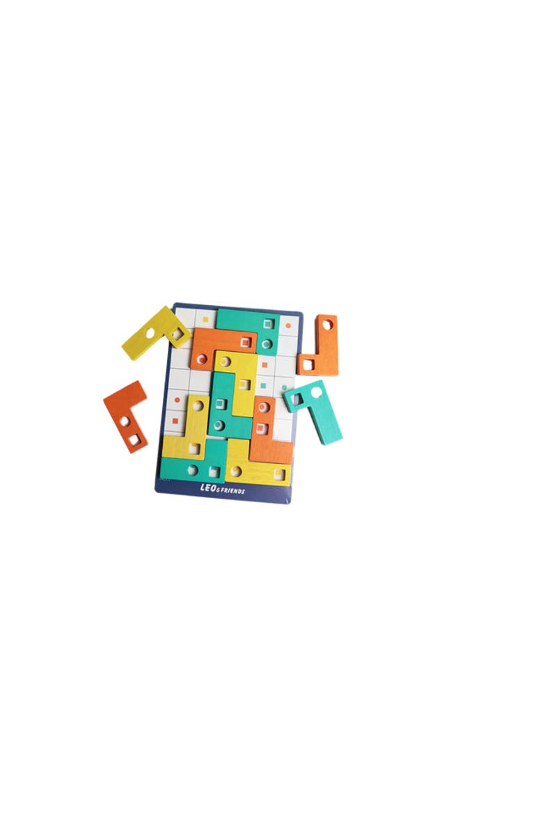 Wooden L-Shaped Geometric Matching Game, Main, color, Orange
