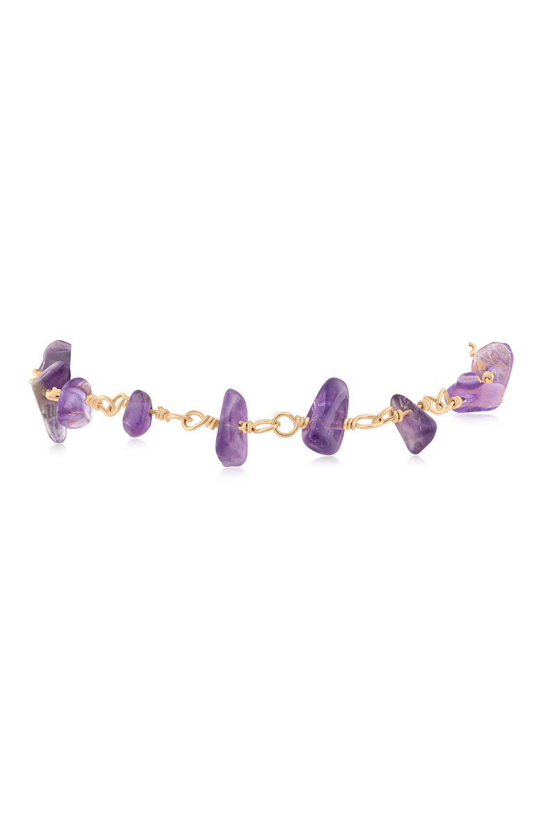 Raw Cut Amethyst Bracelet (Nordstrom Exclusive), Main, color, PURPLE/ GOLD
