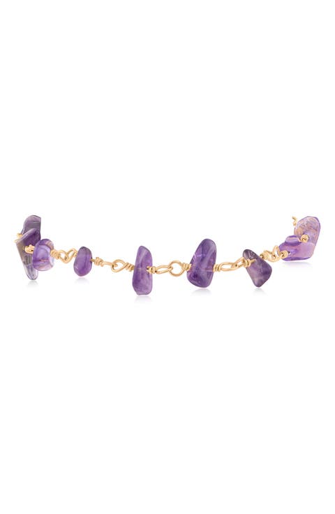 Raw Cut Amethyst Bracelet