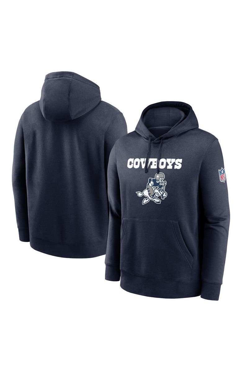 Nike Men's Nike  Navy Dallas Cowboys 2023 Sideline Club Alternate Tri-Blend Pullover Hoodie, Main, color, 