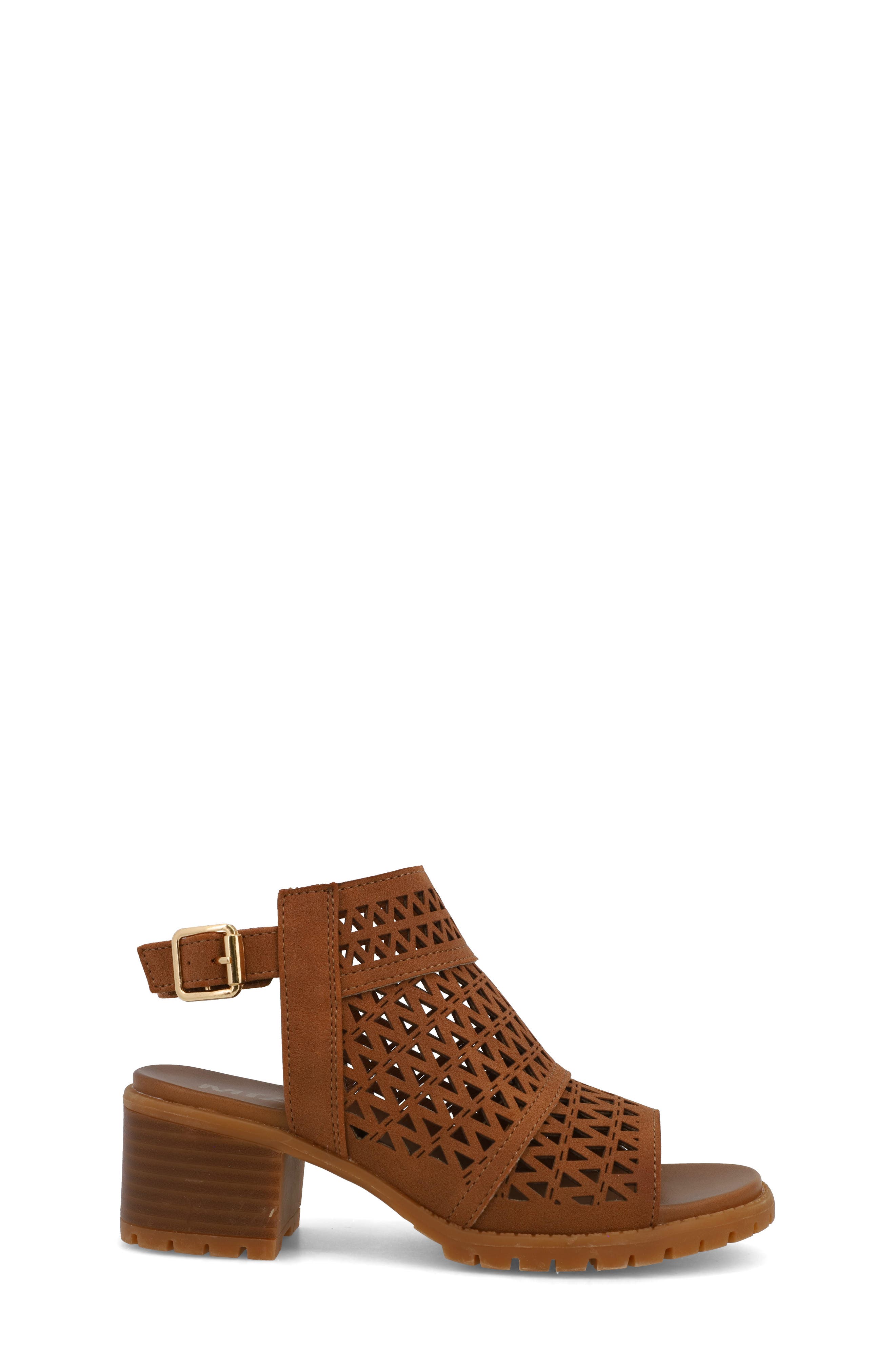 Kids' Mollee Block Heel Sandal, Alternate, color, COGNAC