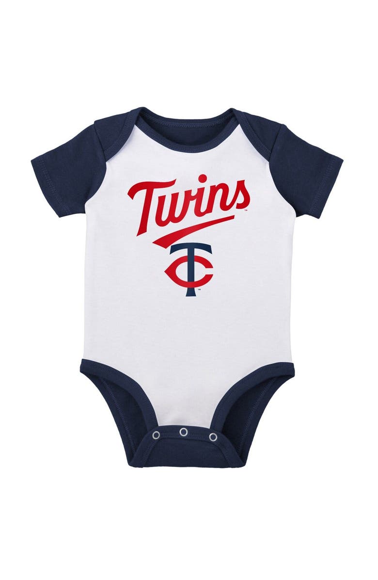 Outerstuff Infant White/Heather Gray Minnesota Twins Two-Pack Little Slugger Bodysuit Set, Alternate, color, White