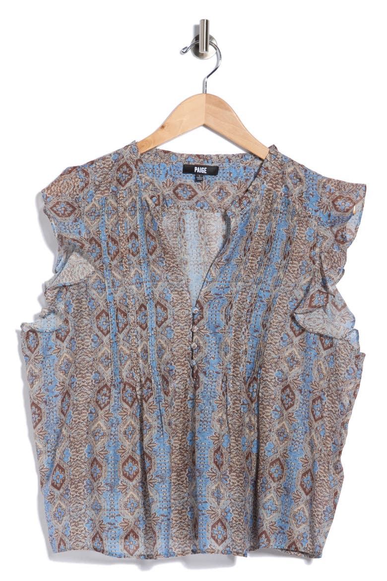 Idris Cotton & Silk Top, Main, color, SLATE BLUE MULTI