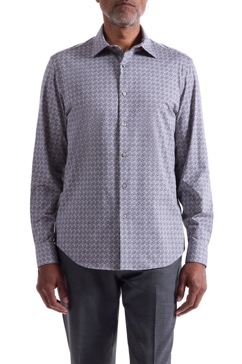 Jimmy OoohCotton® Floral Button-Up Shirt, Main, color, ZINC