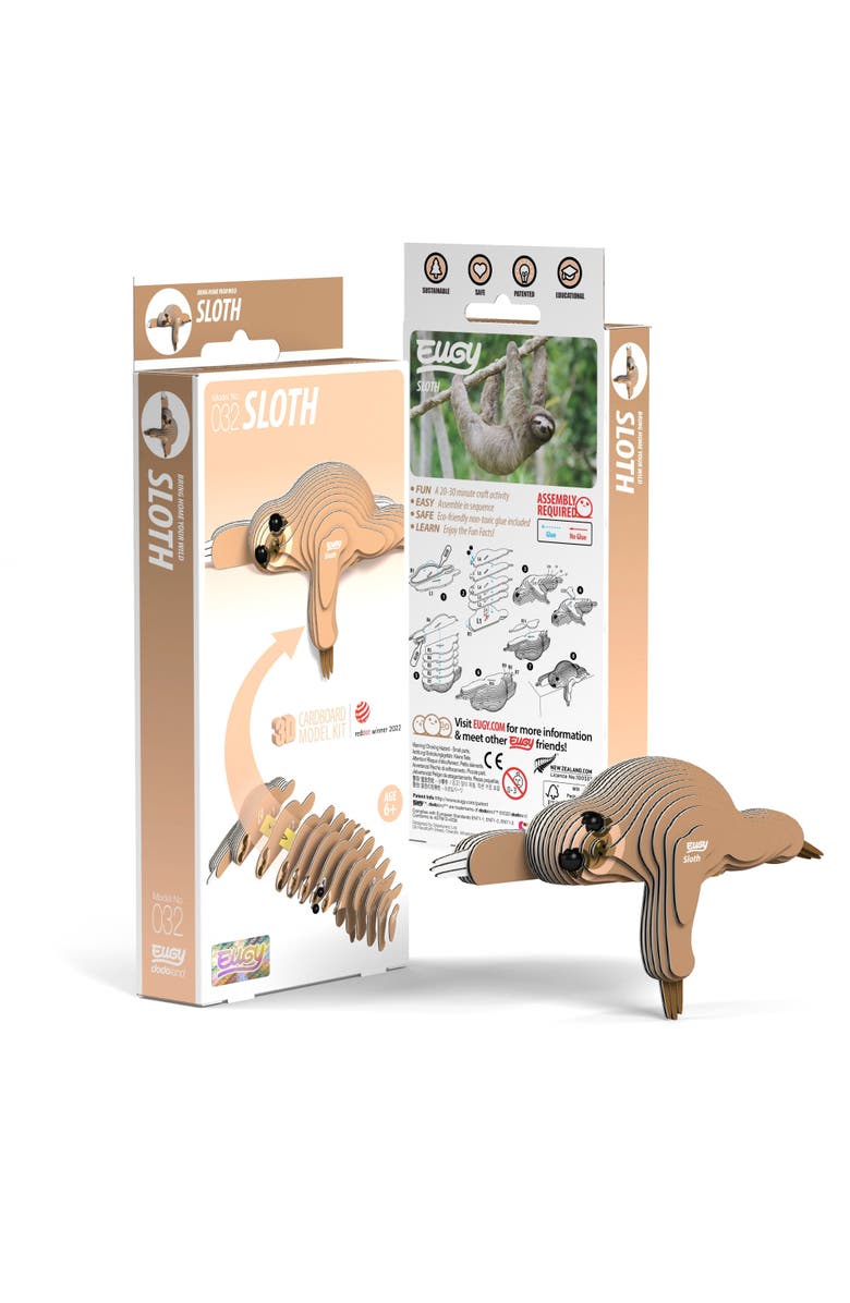 Eugy Puzzles Sloth 3D Puzzle, Main, color, NO COLOR