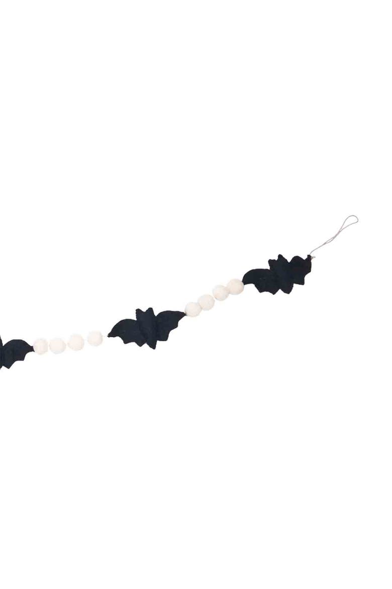 60" Bat Decorative Felt Halloween Garland, Alternate, color, Black